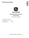 John Deere 75D Crawler Excavators Repair Manual (TM10749)