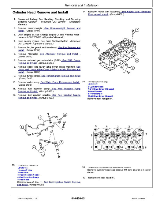 John Deere 85D Crawler Excavators Repair Manual (TM10755) John Deere 85D Crawler Excavators Repair Manual (TM10755)