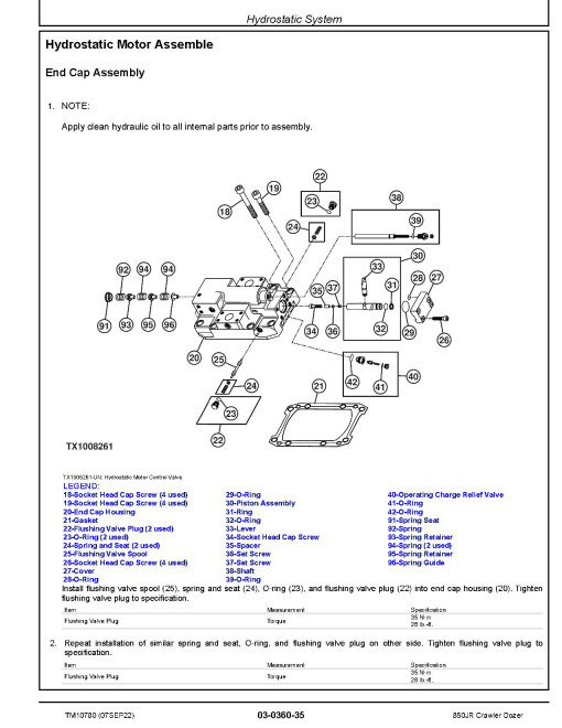 John Deere 850JR Military Crawler Dozers Repair Manual (TM10780)