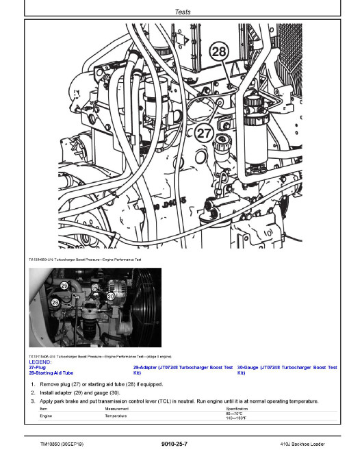 John Deere 410J (SN. from 161617) Backhoe Loaders Operation and Test Manual (TM10850)