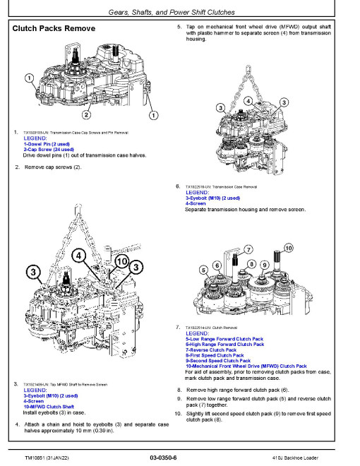John Deere 410J (SN. from 161617) Backhoe Loaders Repair Manual (TM10851)