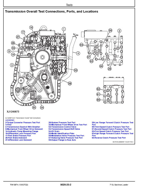 John Deere 710J (SN: 159770-161143; 172185-) Backhoe Loaders Operation and Test Manual (TM10874)