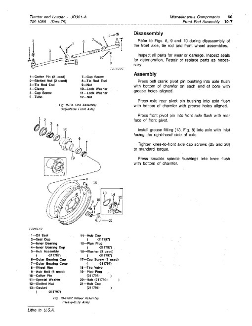 John Deere 301A and JD301A Tractor Loaders Technical Manual (TM1088) John Deere 301A and JD301A Tractor Loaders Technical Manual (TM1088)