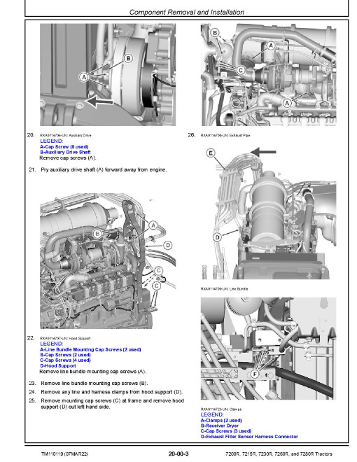 John Deere 7200R, 7215R, 7230R, 7260R and 7280R Tractors (SN: 000101-080000) Repair Manual (TM110119) John Deere 7200R, 7215R, 7230R, 7260R and 7280R Tractors (SN: 000101-080000) Repair Manual (TM110119)