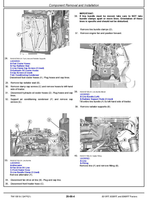 John Deere 8310RT, 8335RT and 8360RT Tracked Tractors (SN: 902501-912000) Repair Manual (TM110519) John Deere 8310RT, 8335RT and 8360RT Tracked Tractors (SN: 902501-912000) Repair Manual (TM110519)