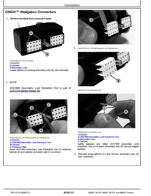 John Deere 9360R, 9410R, 9460R, 9510R and 9560R 4WD Articulated Tractors Repair Manual (TM110719) John Deere 9360R, 9410R, 9460R, 9510R and 9560R 4WD Articulated Tractors Repair Manual (TM110719)
