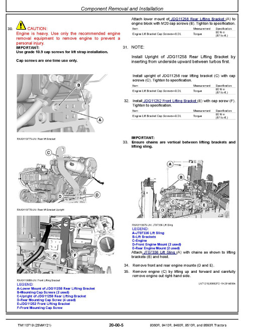 John Deere 9360R, 9410R, 9460R, 9510R and 9560R 4WD Articulated Tractors Repair Manual (TM110719) John Deere 9360R, 9410R, 9460R, 9510R and 9560R 4WD Articulated Tractors Repair Manual (TM110719)