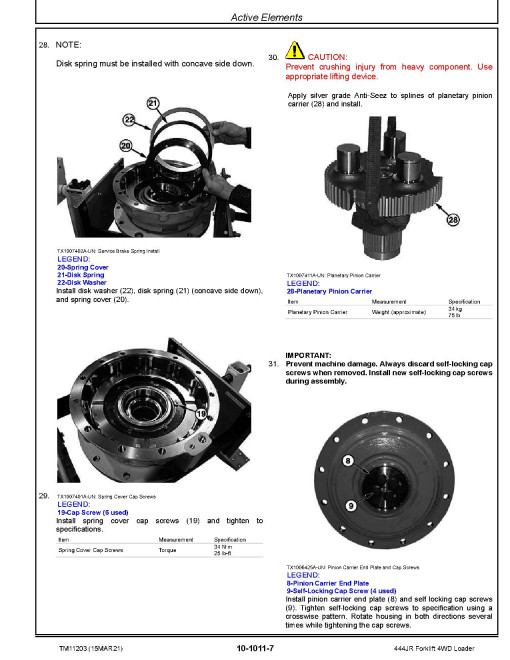 John Deere 444JR (SN. from 620388) Diesel Forklift Loaders Repair Manual (TM11203) John Deere 444JR (SN. from 620388) Diesel Forklift Loaders Repair Manual (TM11203)
