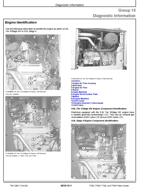 John Deere 770G, 770GP, 772G and 772GP Motor Graders (SN. before 634753) Operation and Test Manual (TM11206) John Deere 770G, 770GP, 772G and 772GP Motor Graders (SN. before 634753) Operation and Test Manual (TM11206)