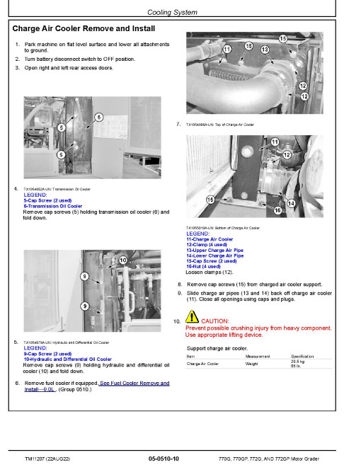 John Deere 770G, 770GP, 772G and 772GP Motor Graders (SN. before 634753) Repair Manual (TM11207) John Deere 770G, 770GP, 772G and 772GP Motor Graders (SN. before 634753) Repair Manual (TM11207)