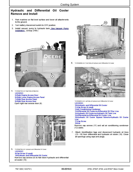 John Deere 870G, 870GP, 872G and 872GP Motor Graders (SN. before 634753) Repair Manual (TM11209) John Deere 870G, 870GP, 872G and 872GP Motor Graders (SN. before 634753) Repair Manual (TM11209)