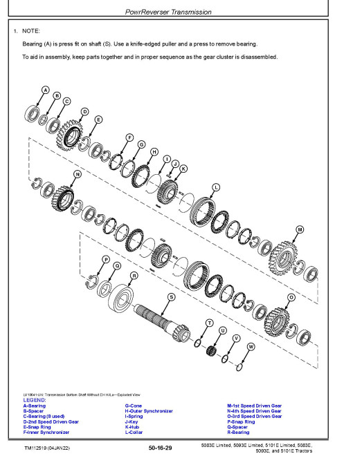 John Deere 5083E, 5083E Limited, 5093E, 5093E Limited, 5101E and 5101E Limited T2/S2 and T3/S3A Tractors Repair Manual (TM112519) John Deere 5083E, 5083E Limited, 5093E, 5093E Limited, 5101E and 5101E Limited T2/S2 and T3/S3A Tractors Repair Manual (TM112519)
