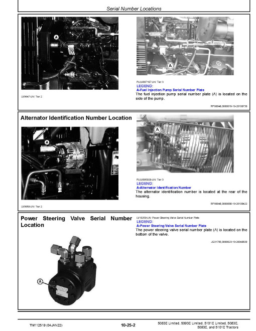 John Deere 5083E, 5083E Limited, 5093E, 5093E Limited, 5101E and 5101E Limited T2/S2 and T3/S3A Tractors Repair Manual (TM112519) John Deere 5083E, 5083E Limited, 5093E, 5093E Limited, 5101E and 5101E Limited T2/S2 and T3/S3A Tractors Repair Manual (TM112519)