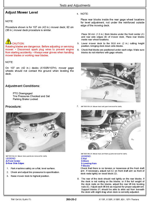 John Deere 107H, 92H, X115R, X135R and X155R Lawn Tractors (SN. from 010001) Technical Manual (TM113419) John Deere 107H, 92H, X115R, X135R and X155R Lawn Tractors (SN. from 010001) Technical Manual (TM113419)
