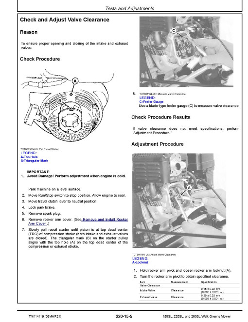 John Deere 180SL, 220SL and 260SL Walk Greens Mower Technical Manual (TM114119) John Deere 180SL, 220SL and 260SL Walk Greens Mower Technical Manual (TM114119)