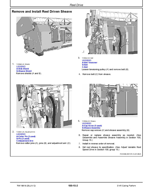 John Deere 314R Cutting Platforms Technical Manual (TM116919) John Deere 314R Cutting Platforms Technical Manual (TM116919)