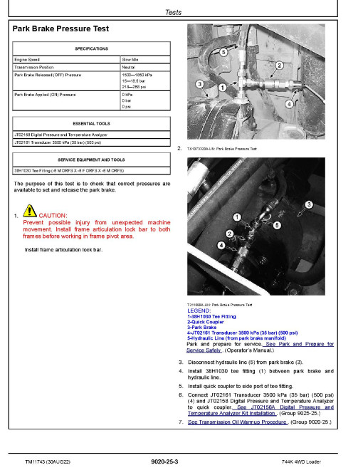 John Deere 744K (SN: 632968-664100) 4WD Loaders w.Engine 6090HDW06 (T3), 6090HDW08 (S2) Operation and Test Manual (TM11743) John Deere 744K (SN: 632968-664100) 4WD Loaders w.Engine 6090HDW06 (T3), 6090HDW08 (S2) Operation and Test Manual (TM11743)