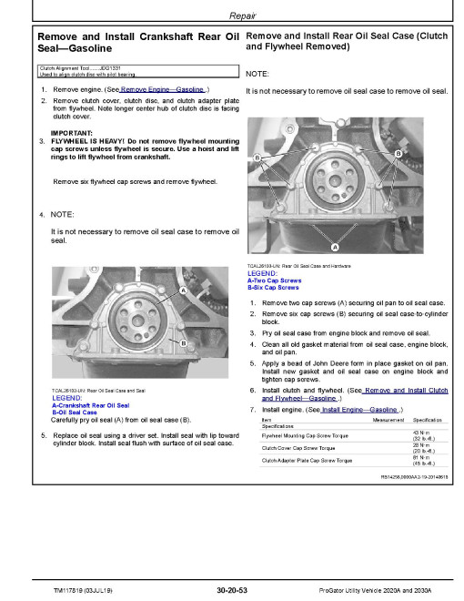 John Deere ProGator 2020A and 2030A Utility Vehicles (SN. from 060001) Technical Manual (TM117819) John Deere ProGator 2020A and 2030A Utility Vehicles (SN. from 060001) Technical Manual (TM117819)