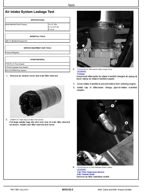 John Deere 640H Cable Skidders and 648H Grapple Skidders (SN. from 630436) Operation and Test Manual (TM11795) John Deere 640H Cable Skidders and 648H Grapple Skidders (SN. from 630436) Operation and Test Manual (TM11795)