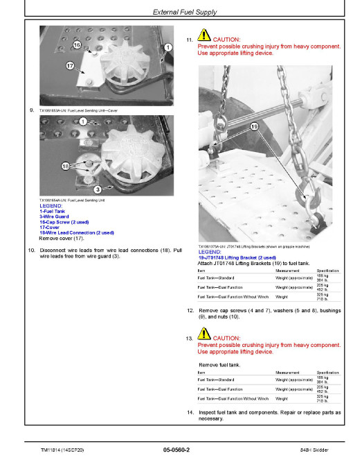 John Deere 848H (SN: 630436-) Grapple Skidders Repair Manual (TM11814) John Deere 848H (SN: 630436-) Grapple Skidders Repair Manual (TM11814)
