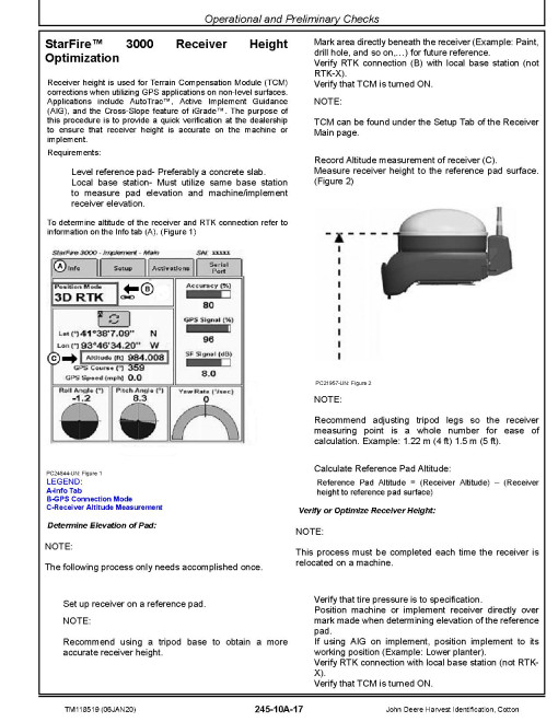 John Deere Cotton Harvest Identification System (PIN: PCXL02B100000-149999) Technical Manual (TM118519)
