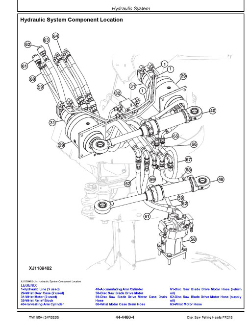 John Deere FR21B Disk Saw Felling Heads Technical Manual (TM11854)
