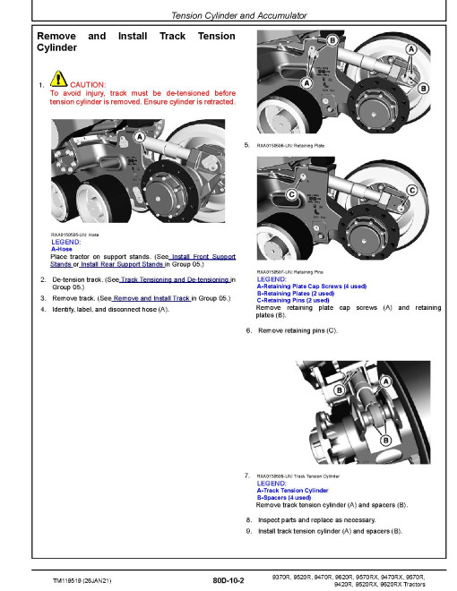 John Deere 9370R, 9420R, 9470R, 9520R, 9570R, 9620R Articulated Tractors, 9470RX, 9520RX, 9570RX and 9620RX Articulated Tracked Tractors Repair Manual (TM119519) John Deere 9370R, 9420R, 9470R, 9520R, 9570R, 9620R Articulated Tractors, 9470RX, 9520RX, 9570RX and 9620RX Articulated Tracked Tractors Repair Manual (TM119519)