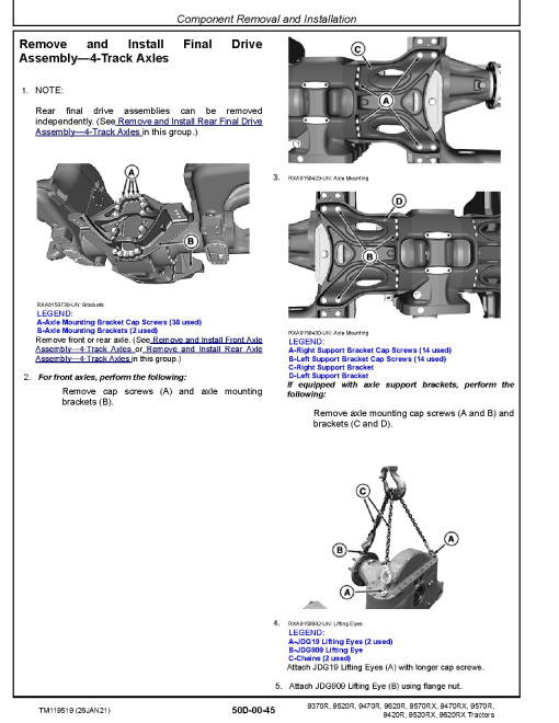 John Deere 9370R, 9420R, 9470R, 9520R, 9570R, 9620R Articulated Tractors, 9470RX, 9520RX, 9570RX and 9620RX Articulated Tracked Tractors Repair Manual (TM119519) John Deere 9370R, 9420R, 9470R, 9520R, 9570R, 9620R Articulated Tractors, 9470RX, 9520RX, 9570RX and 9620RX Articulated Tracked Tractors Repair Manual (TM119519)