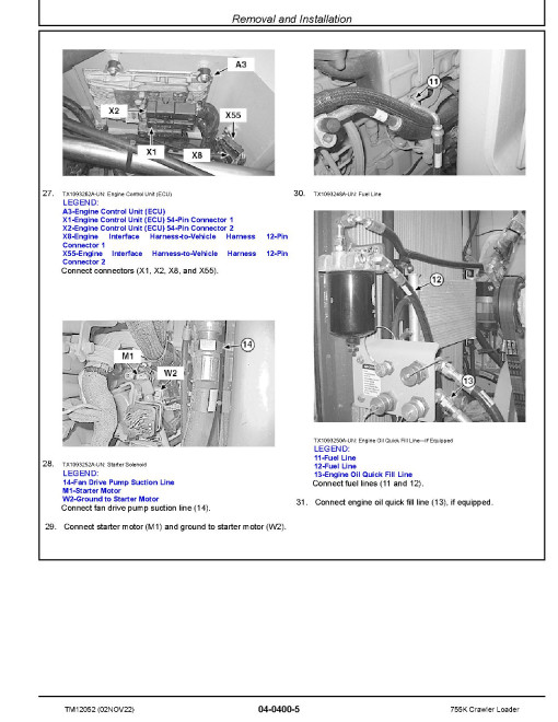 John Deere 755K (SN: E192242-339206) Crawler Loaders Repair Manual (TM12052)