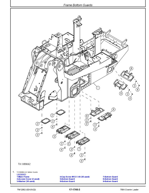 John Deere 755K (SN: E192242-339206) Crawler Loaders Repair Manual (TM12052)