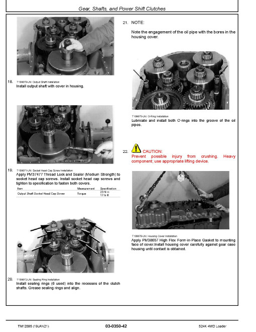 John Deere 524K (SN: E642246-670307) 4WD Loaders with iT4 Engine 6068HDW84 Repair Manual (TM12095) John Deere 524K (SN: E642246-670307) 4WD Loaders with iT4 Engine 6068HDW84 Repair Manual (TM12095)