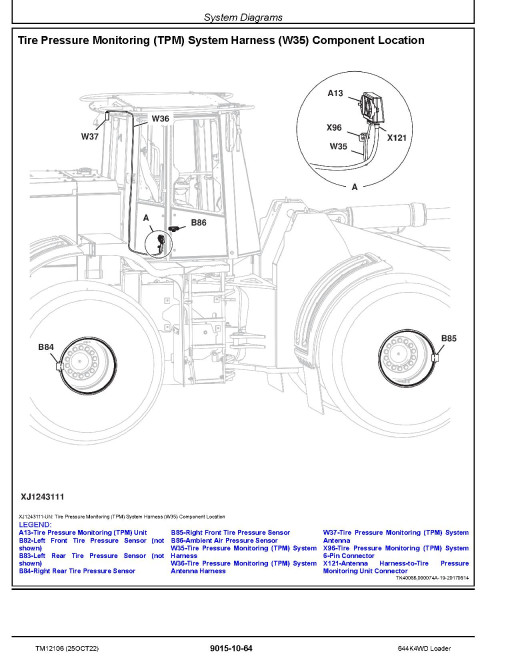 John Deere 644K (SN: 642444-658217) 4WD Loaders w.Engine 6068HDW80 (T3), 6068HDW83 (S2) Operation and Test Manual (TM12106) John Deere 644K (SN: 642444-658217) 4WD Loaders w.Engine 6068HDW80 (T3), 6068HDW83 (S2) Operation and Test Manual (TM12106)