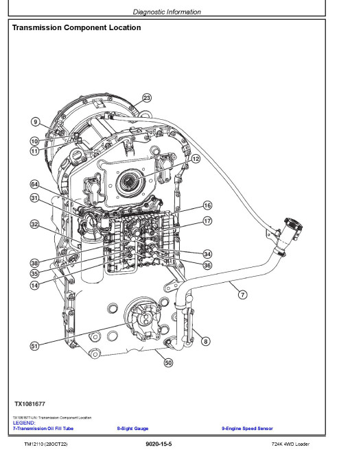 John Deere 724K (SN: 641523-658296) 4WD Loaders w. Engine 6090HDW03 (T3), 6090HDW09 (S2) Operation and Test Manual (TM12110) John Deere 724K (SN: 641523-658296) 4WD Loaders w. Engine 6090HDW03 (T3), 6090HDW09 (S2) Operation and Test Manual (TM12110)