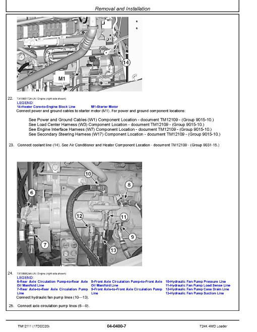 John Deere 724K (SN: E634315-658064) 4WD Loaders with iT4 Engines 6090HDW13 Repair Manual (TM12111) John Deere 724K (SN: E634315-658064) 4WD Loaders with iT4 Engines 6090HDW13 Repair Manual (TM12111)