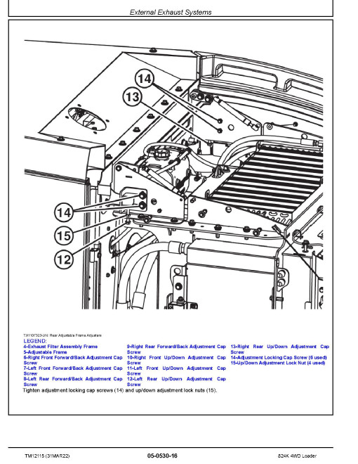 John Deere 824K (SN: E641970-664578) 4WD Loaders with iT4 Engines 6135HDW02 Repair Manual (TM12115) John Deere 824K (SN: E641970-664578) 4WD Loaders with iT4 Engines 6135HDW02 Repair Manual (TM12115)