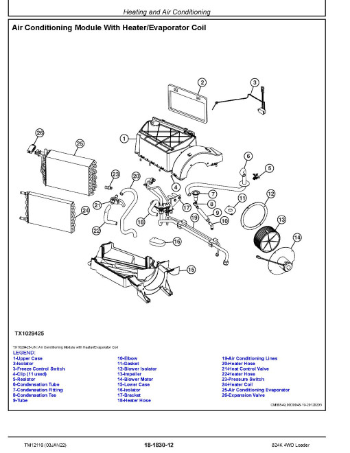 John Deere 824K (SN: 641970-664099) 4WD Loaders with Engines 6135HDW01 (T3), 6135HDW03 (S2) Repair Manual (TM12116) John Deere 824K (SN: 641970-664099) 4WD Loaders with Engines 6135HDW01 (T3), 6135HDW03 (S2) Repair Manual (TM12116)