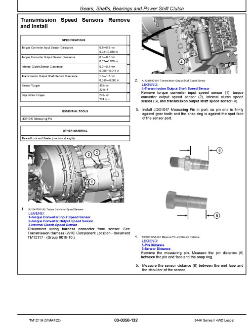 John Deere 844K Series II (SN: E645194-664097) 4WD Loaders with iT4 Engine 6135HDW02 Repair Manual (TM12119) John Deere 844K Series II (SN: E645194-664097) 4WD Loaders with iT4 Engine 6135HDW02 Repair Manual (TM12119)