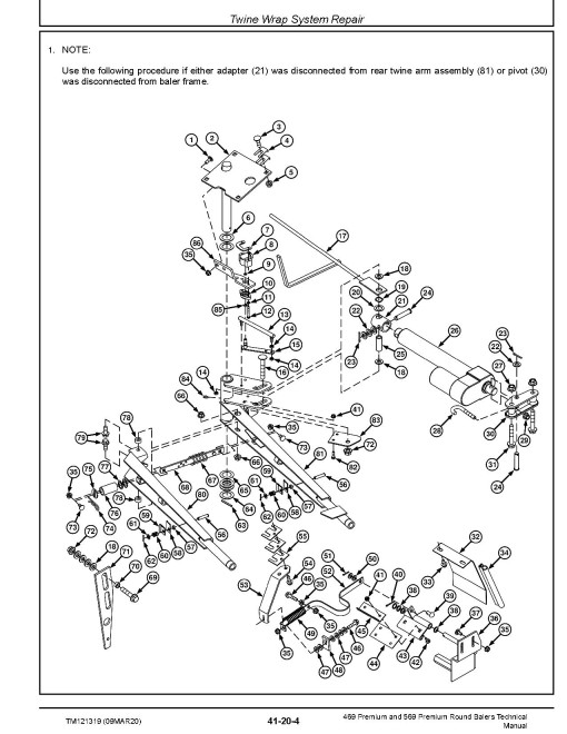 John Deere 469 Premium and 569 Premium Round Balers Technical Manual (TM121319) John Deere 469 Premium and 569 Premium Round Balers Technical Manual (TM121319)