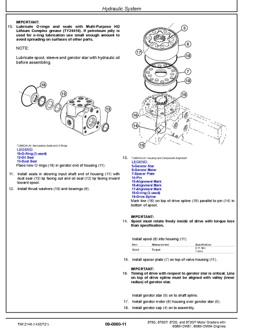 John Deere 870G, 870GP, 872G and 872GP Motor Graders (SN: 634754-656508) with S2, S3A Engines Repair Manual (TM12146) John Deere 870G, 870GP, 872G and 872GP Motor Graders (SN: 634754-656508) with S2, S3A Engines Repair Manual (TM12146)