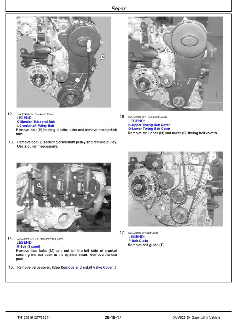 John Deere XUV825i S4 (SN. from 010001) Gator Utility Vehicles Technical Manual (TM121519) John Deere XUV825i S4 (SN. from 010001) Gator Utility Vehicles Technical Manual (TM121519)