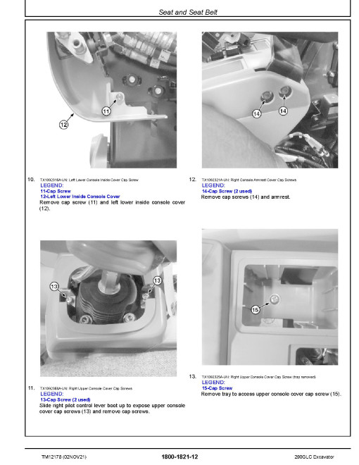 John Deere 290GLC Crawler Excavators (SN. from 705001) Repair Manual (TM12178) John Deere 290GLC Crawler Excavators (SN. from 705001) Repair Manual (TM12178)