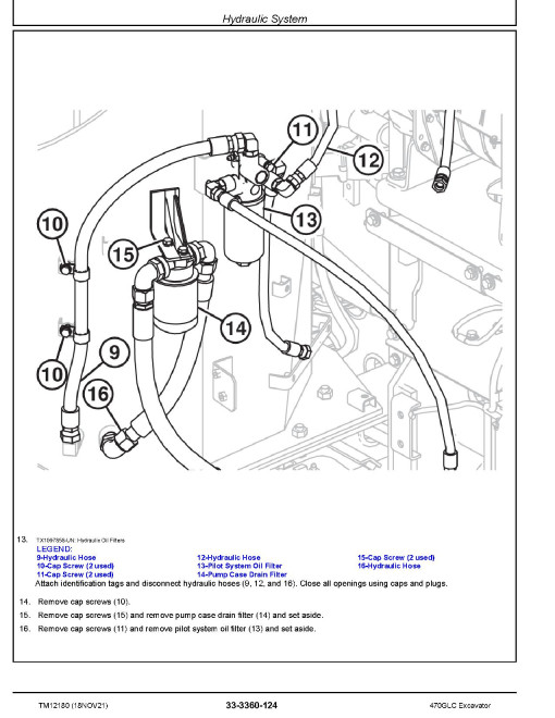 John Deere 470GLC (SN. from E470001) Crawler Excavators Repair Manual (TM12180) John Deere 470GLC (SN. from E470001) Crawler Excavators Repair Manual (TM12180)