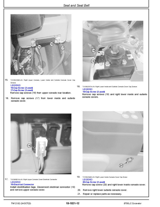 John Deere 870GLC (SN. from E870001) Crawler Excavators Repair Manual (TM12182) John Deere 870GLC (SN. from E870001) Crawler Excavators Repair Manual (TM12182)