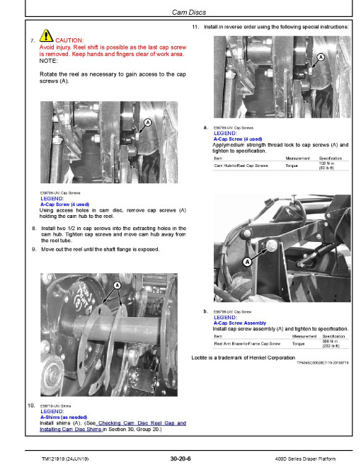 John Deere 415D, 420D, 425D, 430D, 435D and 440D Draper Platforms Technical Manual (TM121919) John Deere 415D, 420D, 425D, 430D, 435D and 440D Draper Platforms Technical Manual (TM121919)