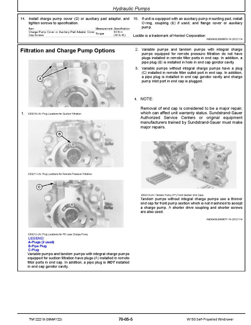 John Deere W150 Self-Propelled Windrowers Technical Manual (TM122219) John Deere W150 Self-Propelled Windrowers Technical Manual (TM122219)