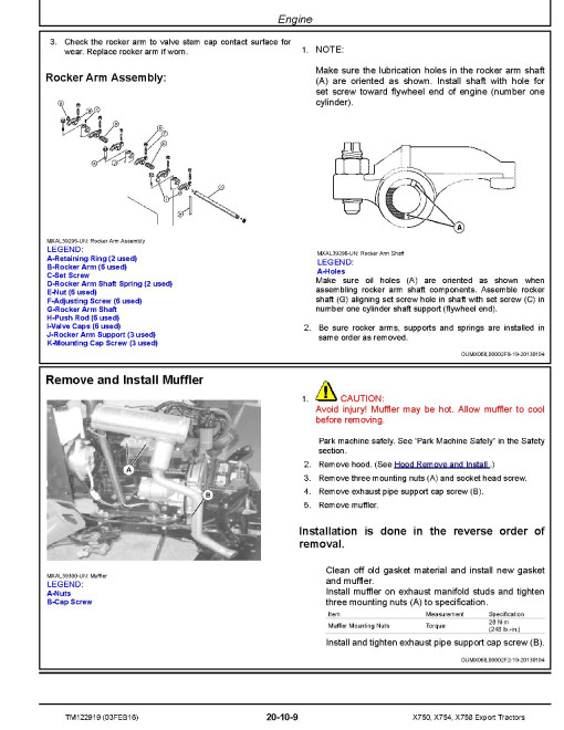 John Deere X750, X754 and X758 Lawn Tractors (SN: 010001-040000) Technical Manual (TM122919) John Deere X750, X754 and X758 Lawn Tractors (SN: 010001-040000) Technical Manual (TM122919)
