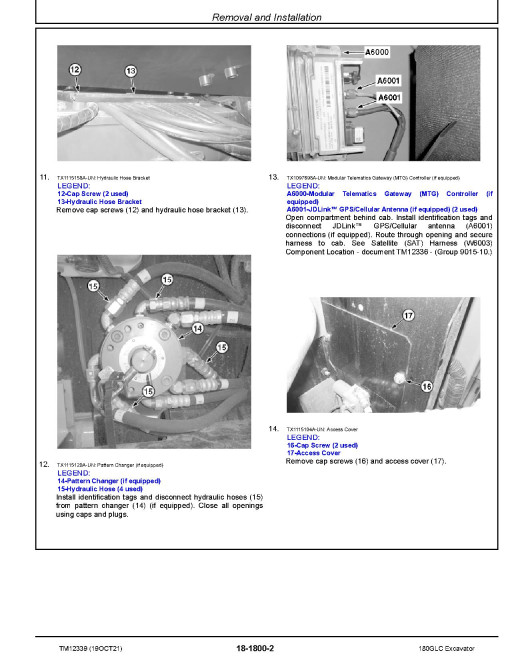 John Deere 180GLC (SN. from E020001) Crawler Excavators Repair Manual (TM12339) John Deere 180GLC (SN. from E020001) Crawler Excavators Repair Manual (TM12339)