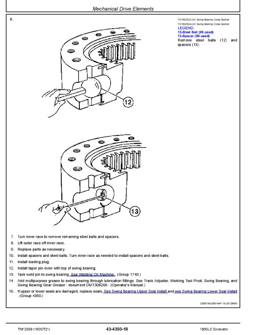 John Deere 180GLC (SN. from E020001) Crawler Excavators Repair Manual (TM12339) John Deere 180GLC (SN. from E020001) Crawler Excavators Repair Manual (TM12339)
