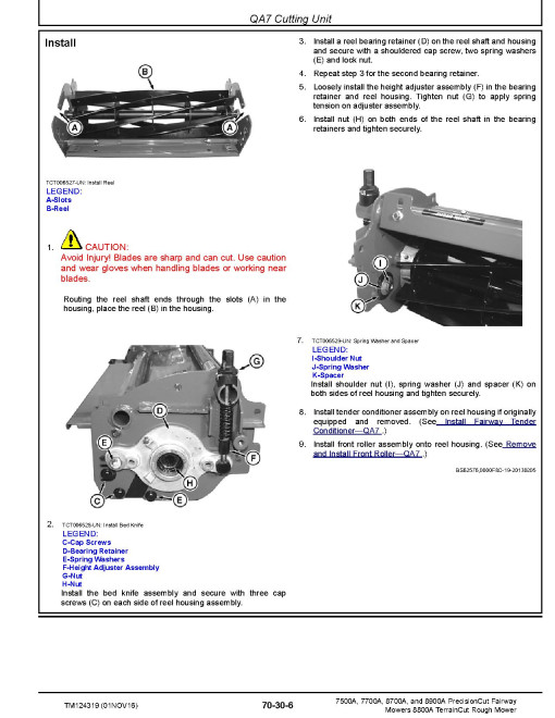 John Deere PrecisionCut™ 7500A, 7700A, 8700A, 8900A Fairway Mowers and TerrainCut™ 8800A Rough Mowers Technical Manual (TM124319) John Deere PrecisionCut™ 7500A, 7700A, 8700A, 8900A Fairway Mowers and TerrainCut™ 8800A Rough Mowers Technical Manual (TM124319)