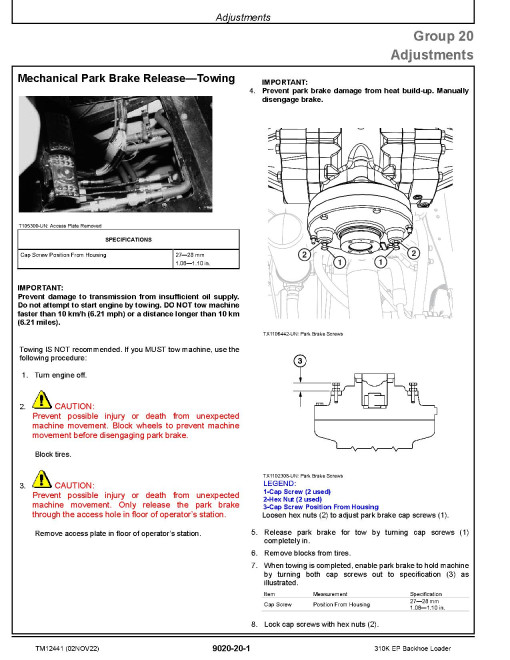 John Deere 310K EP (SN. from G219607) Backhoe Loaders Operation and Test Manual (TM12441) John Deere 310K EP (SN. from G219607) Backhoe Loaders Operation and Test Manual (TM12441)